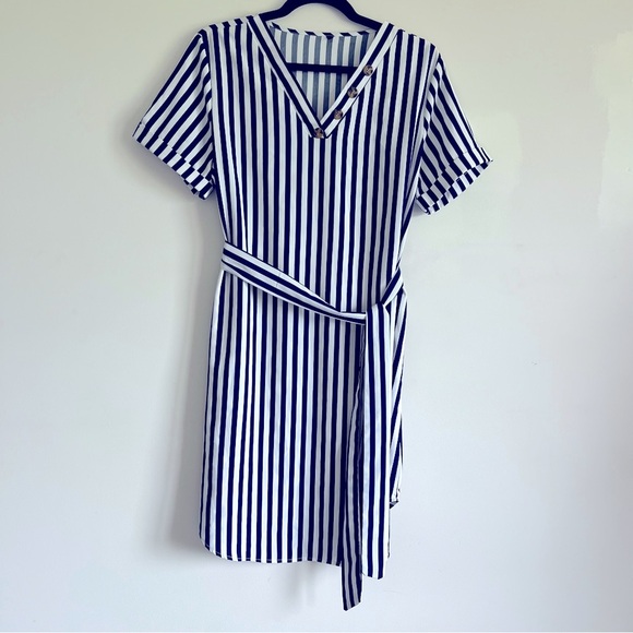Dresses & Skirts - Nautical Striped Blue and White Summer Dress